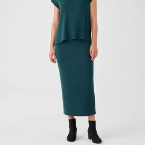 New Eileen Fisher Merino Wool Midi Skirt